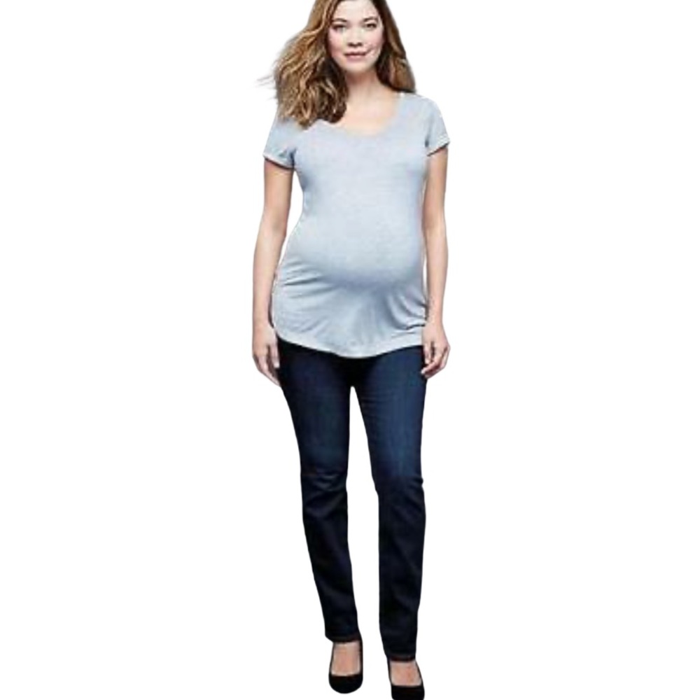 GAP Real Straight Distressed Maternity Jeans